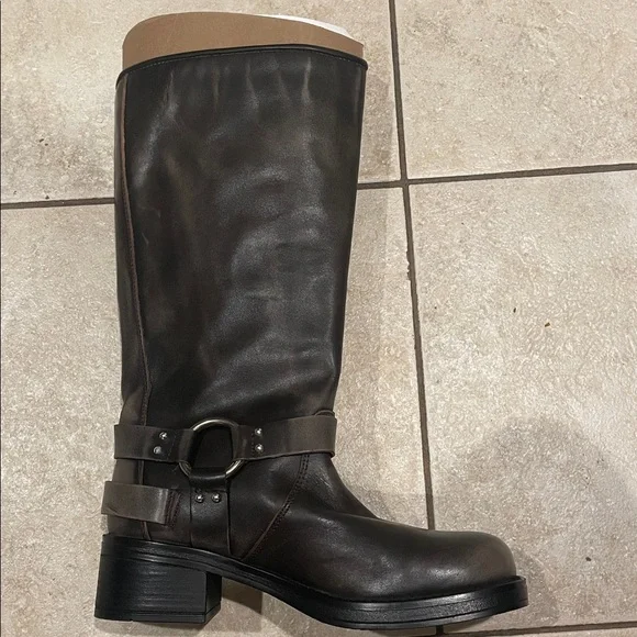 Steve Madden Dark Brown Leather Riding Boots - Picture 2 of 3